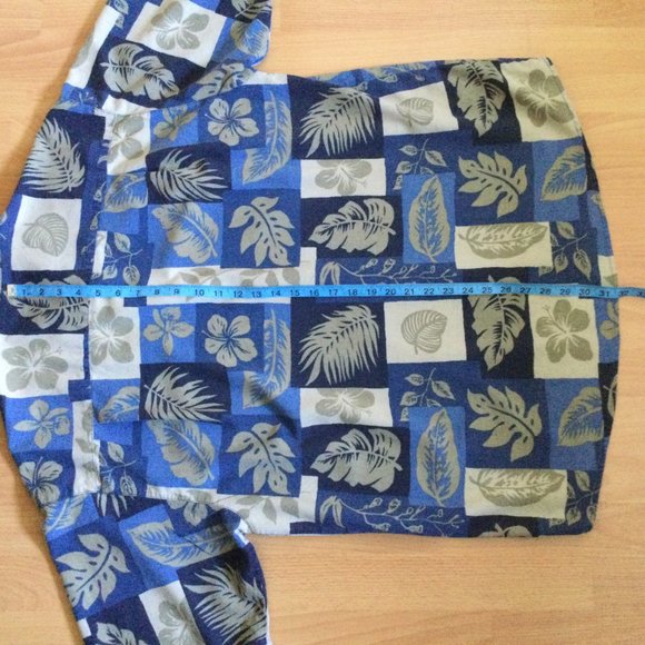 Paradise Blue Silk Cotton Blend XXL Tropical Shirt Party Vacation Cruise - Picture 6 of 8